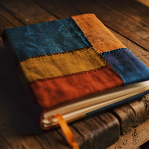 funda libro patchwork